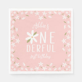 Guardanapo De Papel Pink Boho Daisy Oneproporcionar Birthday Napkins