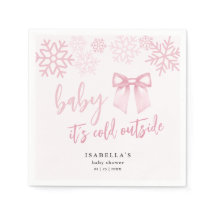 Pink Bow Baby Its Cold Outside Baby Shower