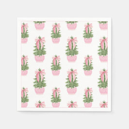 Guardanapo De Papel Pink Bow Ginger Jar Christmas Tree
