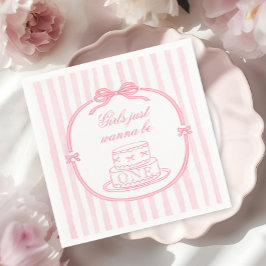 Guardanapo De Papel Pink Bow Girls Just Wanna be One