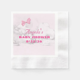 Guardanapo De Papel Pink Bows Baby Shower Personalized 