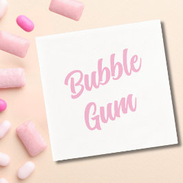 Guardanapo De Papel Pink Bubble Gum Simple Typography Birthday Party