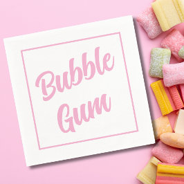 Guardanapo De Papel Pink Bubble Gum Simple Typography Birthday Party