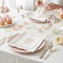 Guardanapo De Papel Pink Carousel Floral Baby Shower Paper Napkins