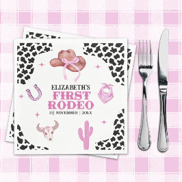 Guardanapo De Papel Pink Cowgirl Birthday Party Napkins – First Rodeo