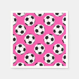 Guardanapo De Papel Pink do padrão da bola de futebol