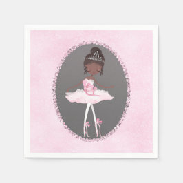Guardanapo De Papel Pink e Grey Couture Dark Bailarina Aniversário