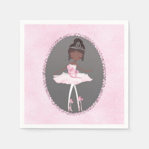 Guardanapo De Papel Pink e Grey Couture Dark Bailarina Aniversário