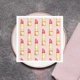 Guardanapo De Papel Pink e Lipstick vermelho modernos de Pastel