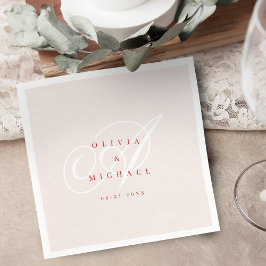 Guardanapo De Papel Pink elegant classic calligraphy vintage wedding