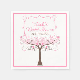Guardanapo De Papel Pink Floral Bird Bridal Shower