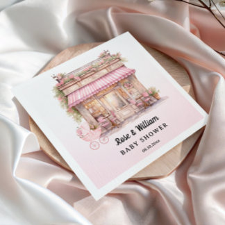 Guardanapo De Papel Pink Floral French Café Baby Girl