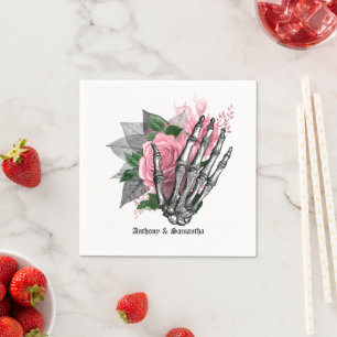 Guardanapo De Papel Pink Floral Halloween Gothic
