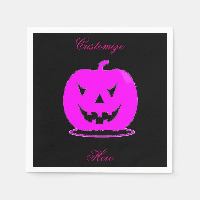 Guardanapo De Papel Pink Jack o'lantern Halloween Thunder_Cove (Frente)