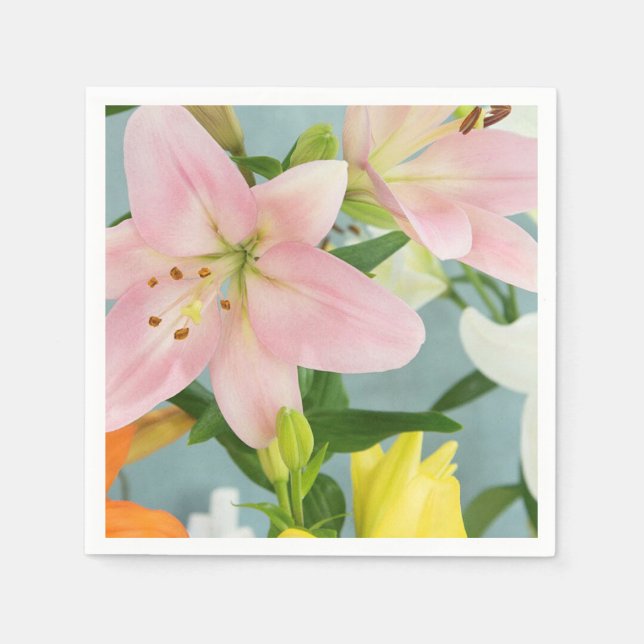 Guardanapo De Papel Pink Lily Coctail Napkin (Frente)