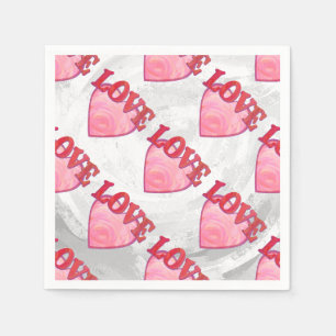 Guardanapo De Papel Pink Love Heart Pattern