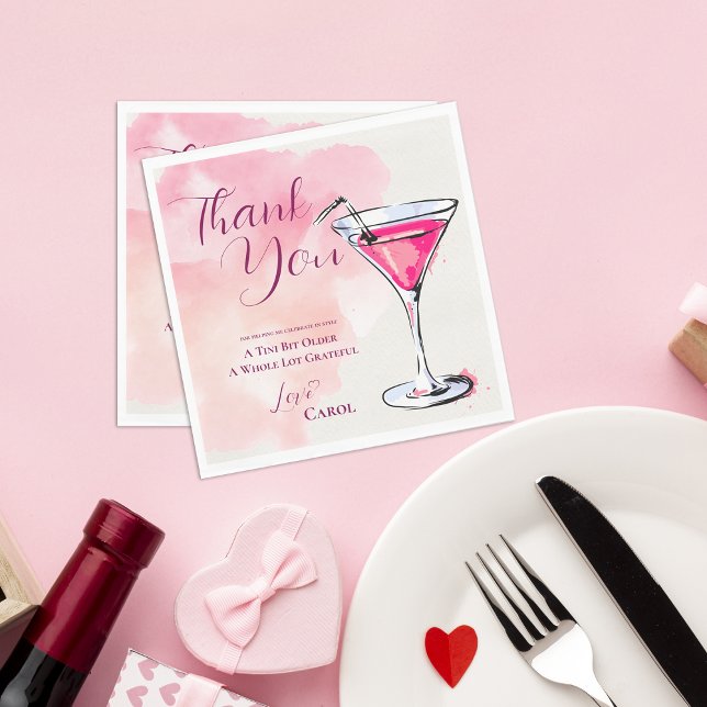 Guardanapo De Papel Pink Martini A Tini Bit Older Birthday Party Paper (Pink Martini A Tini Bit Older Birthday Party Paper Napkins)