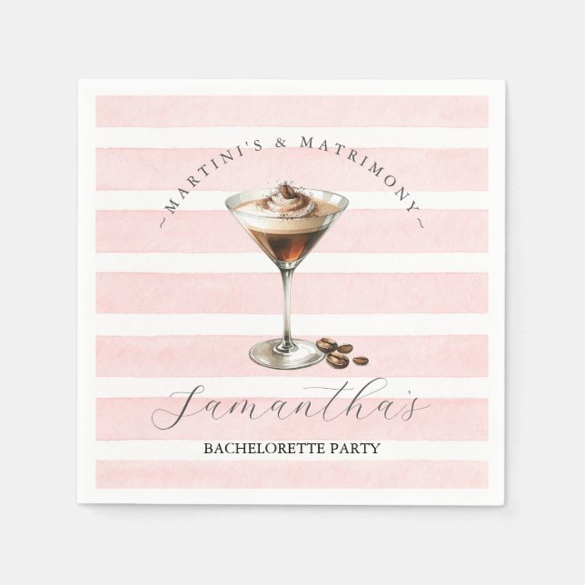 Guardanapo De Papel Pink Martinis e Matrimony Cocktail (Frente)