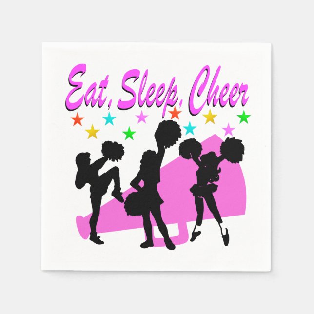 GUARDANAPO DE PAPEL PINK MEGAPHONE CHEERLEADING DESIGN (Frente)