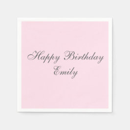 Guardanapo De Papel Pink Minimalist Birthday Party Napkins