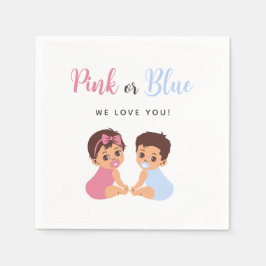 Guardanapo De Papel Pink or Blue Cute Baby Pacifier Gender Reveal