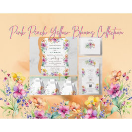 Guardanapo de papel Pink Peach Yellow Blooms