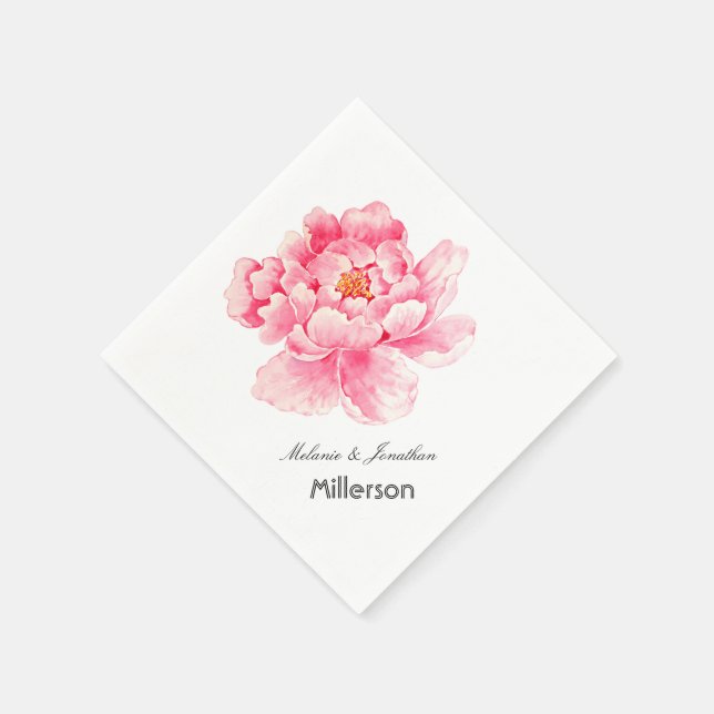 Guardanapo De Papel Pink Peony Floral (Canto)