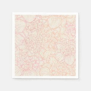 Guardanapo De Papel Pink Peony Floral Patterno