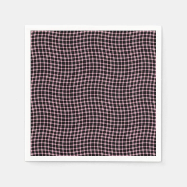 Guardanapo De Papel Pink Purple Plaid Checker Seamless Pattern (Frente)
