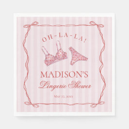 Guardanapo De Papel Pink & Red Heart Lingerie Shower Panty Party