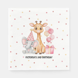 Guardanapo De Papel Pink Safari Selgle Birday
