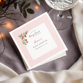 Guardanapo De Papel Pink Strawberry Baby Shower Napkin