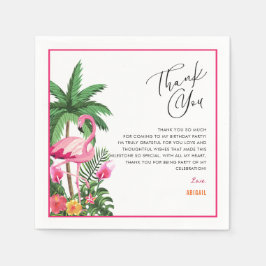 Guardanapo De Papel Pink Tropical Hawaiian Adult 25th Birthday Napkins