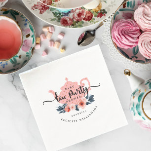 Guardanapo De Papel Pink Vintage Floral Tea Party Girl Baby Shower