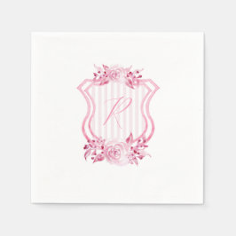 Guardanapo De Papel Pink Watercolor Monograma Napkins Floral