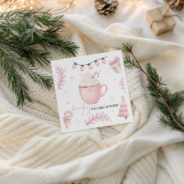 Guardanapo De Papel Pink Winter Baby Shower Napkin