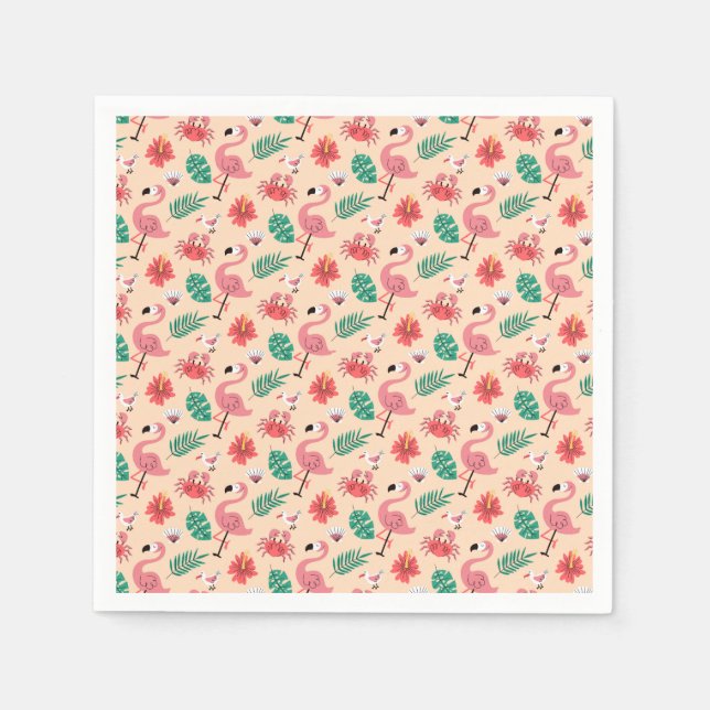 Guardanapo De Papel PinkPink Flamingo Summer Tropical-23123 (Frente)