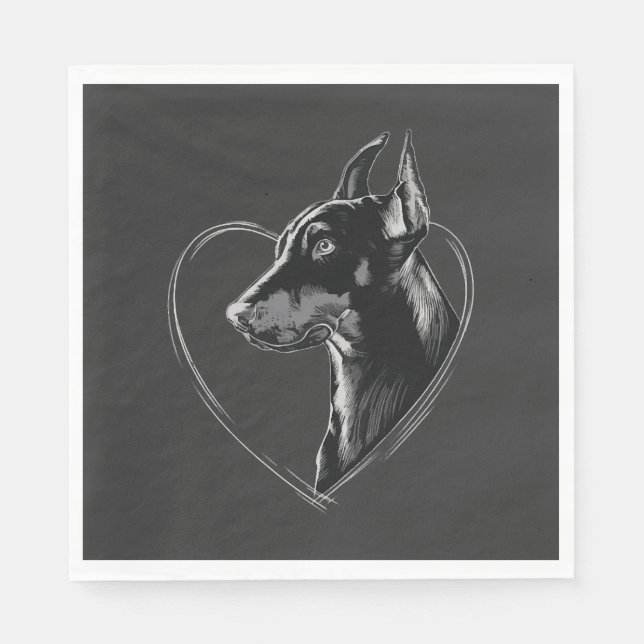 Guardanapo De Papel Pinscher Dobermann (Frente)