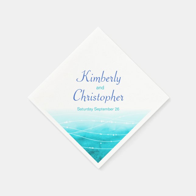 Guardanapo De Papel Pintados mares brilhantes Papel branco de água azu (Canto)