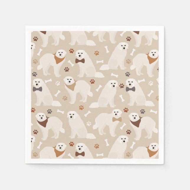 Guardanapo De Papel Pintas Pirenéus excelentes e Ossos Napkins (Frente)