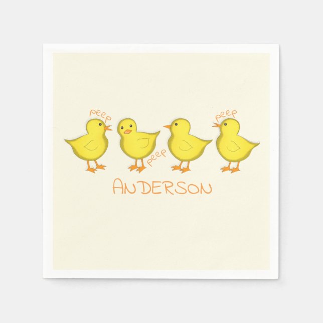 Guardanapo De Papel Pintinhos de papel coquetel standard Nápoles (Frente)