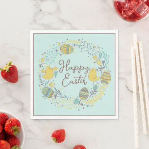 Guardanapo De Papel Pintinhos Felzs pascoa e correias festivas