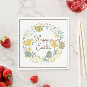 Guardanapo De Papel Pintinhos Felzs pascoa e correias festivas