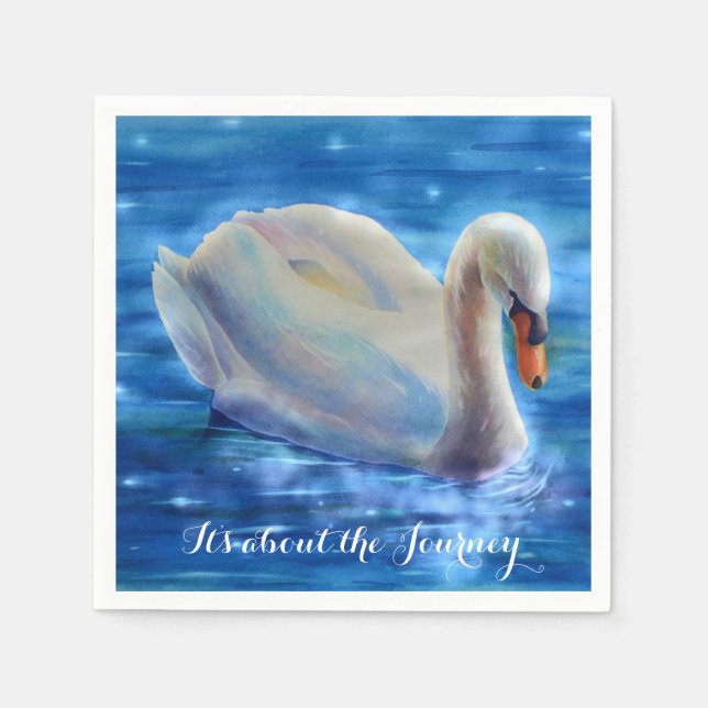 Guardanapo De Papel Pintura a aquarela branca, sobre a viagem (Frente)