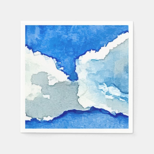 Guardanapo De Papel Pintura aquarela duas nuvens (Frente)