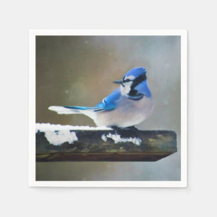 Guardanapo De Papel Pintura Blue Jay - Arte Original para Pássaros