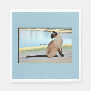 Guardanapo De Papel Pintura calma do gato Siamese