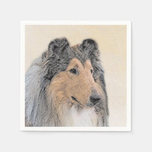 Guardanapo De Papel Pintura Collie (Rough) - Arte Cachorra Original