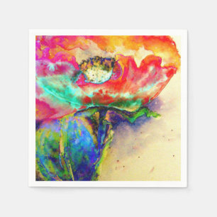 Guardanapo De Papel Pintura Colorida de Papoila