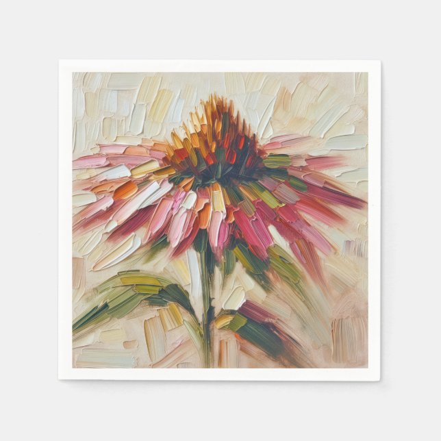 Guardanapo De Papel Pintura com Flor Cone (Frente)